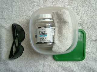 very portable potty system with small container, jar and washcloth