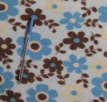 Blue brown flowers fleece