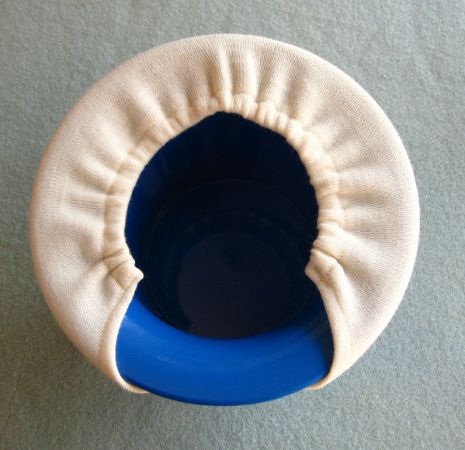 keyhole side up potty bowl cover in natural wool interlock